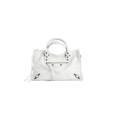 BALENCIAGA WOMEN'S LE CITY BAG MEDIUM IN OPTIC WHITE 7977862ABEK9104 (38*24*13cm)